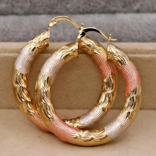 Golden Hoop Earrings  Style Alloy Earrings Exquisite Gift Women's Daily Casual Earrings