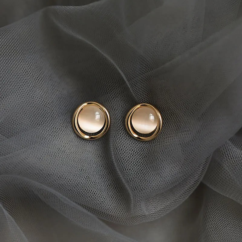 Women’s Opal Stud Earrings Temperament Sweet Korean Design Jewelry