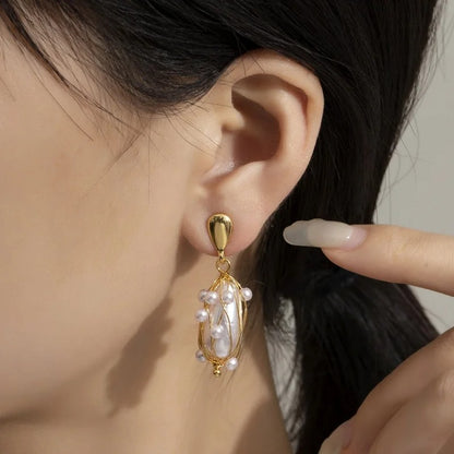 Imitation Pearl Drop Earrings Women Elegant Girly Wedding Jewelry