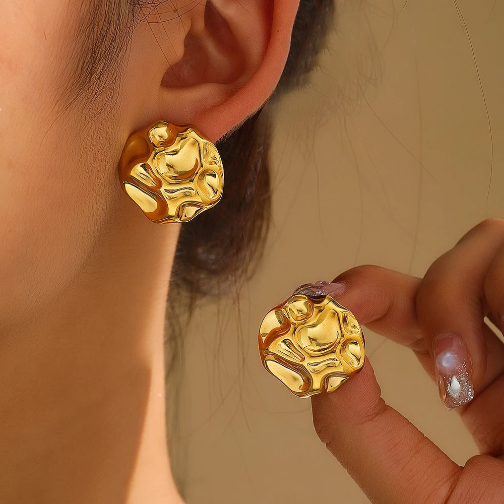 Stainless Steel Geometric Stud Earrings for Women Non-Fading Jewelry