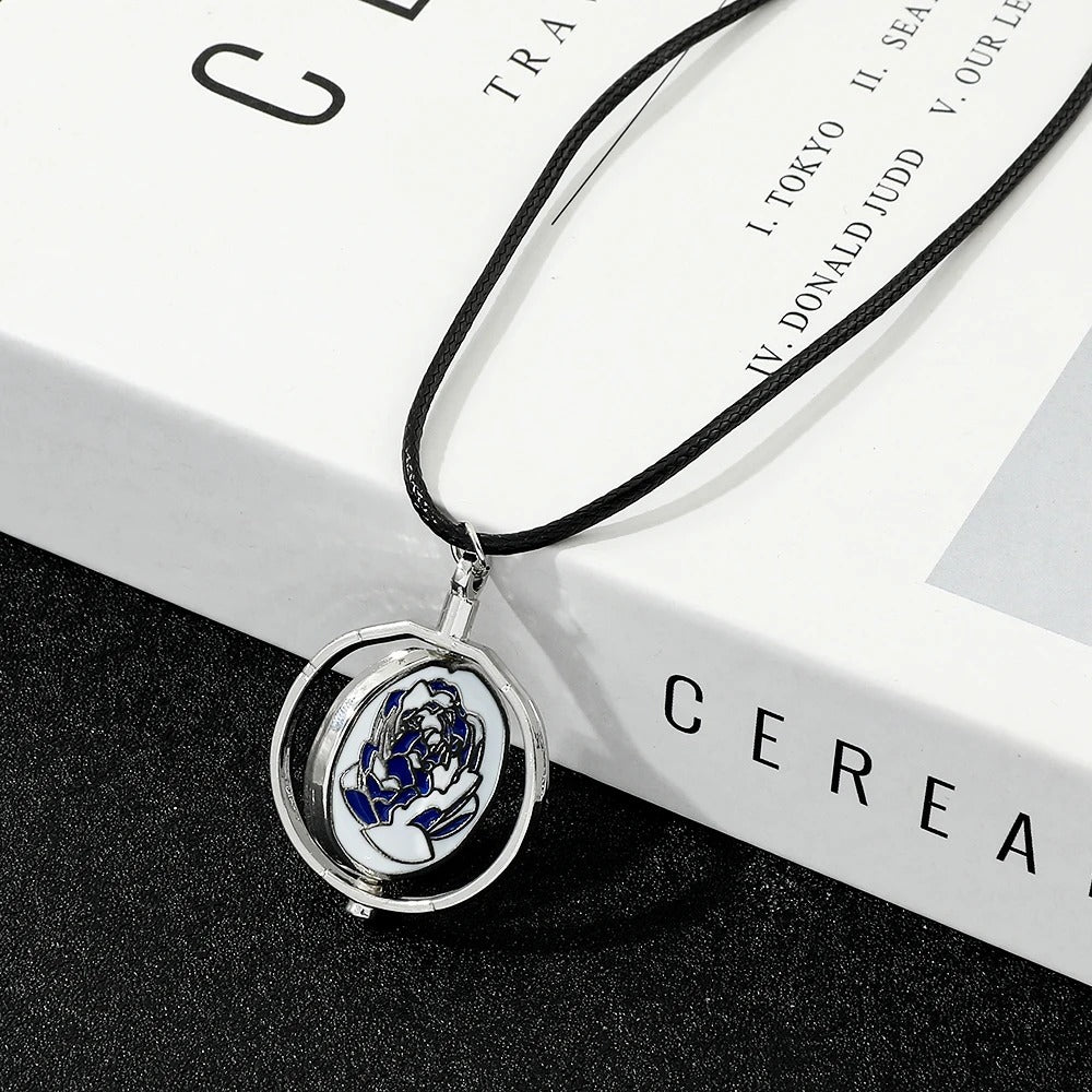 Arcane Season 2 Ekko & Jinx Necklace Anime Rotating Blue Pink Pendant