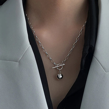 1PC Cuban Chain Necklace Women New Fashion Toggle Clasp Stainless Steel bride accessories wedding