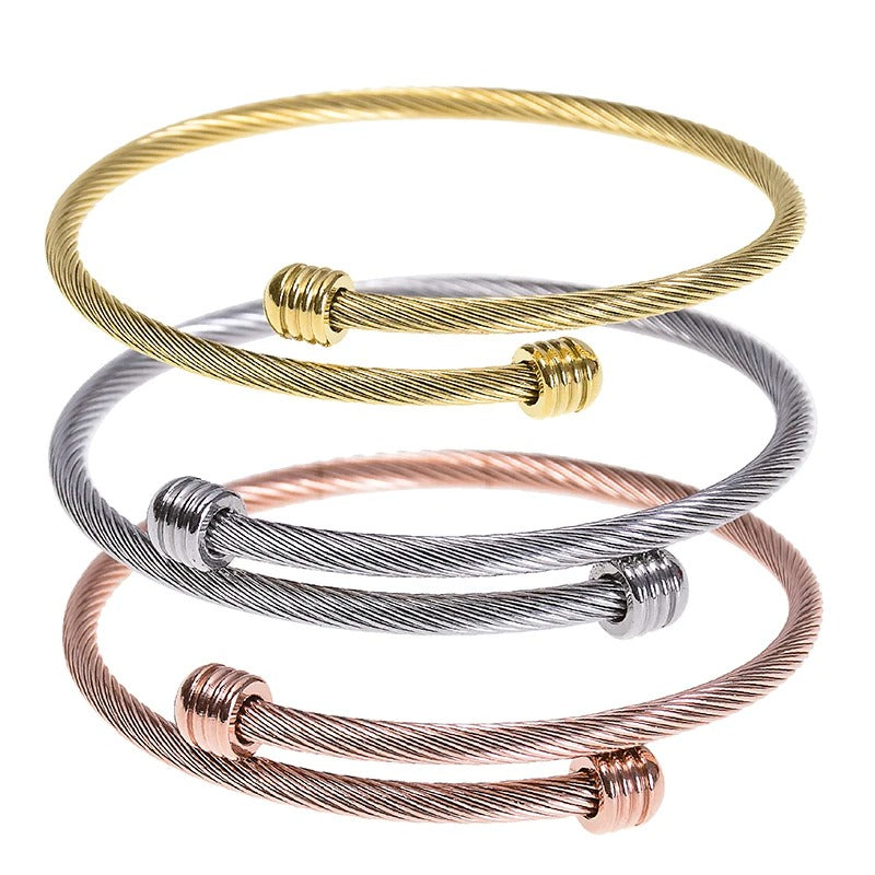 Stainless Steel Open Bracelet Unisex Waterproof Fashion Jewelry