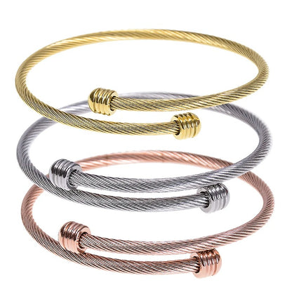 Stainless Steel Open Bracelet Unisex Waterproof Fashion Jewelry