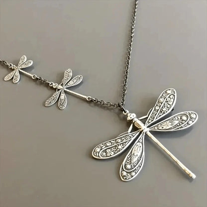 Dragonfly Hollow Pendant Necklace for Women