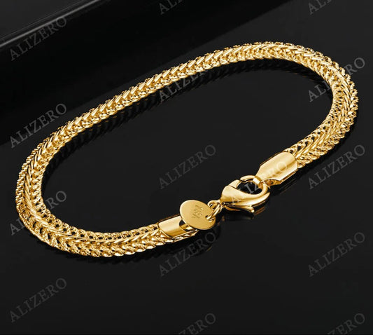 Silver & Gold Sideways Chain Bracelet for Women Wedding Jewelry