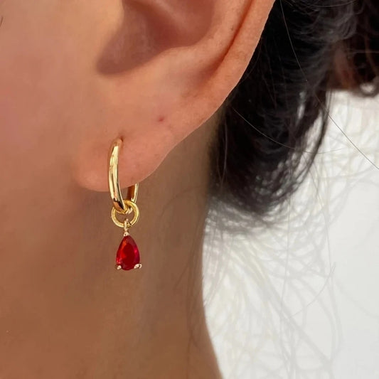 New Water Droplets Drop Earrings for Women Personality Colored Crystal Carved Metal Brincos Trendy Jewelry