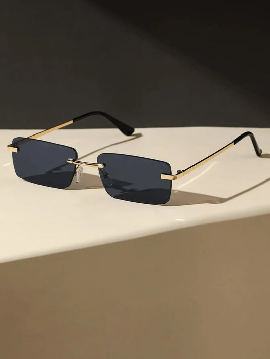 Unisex Metal Square Rimless Sunglasses
