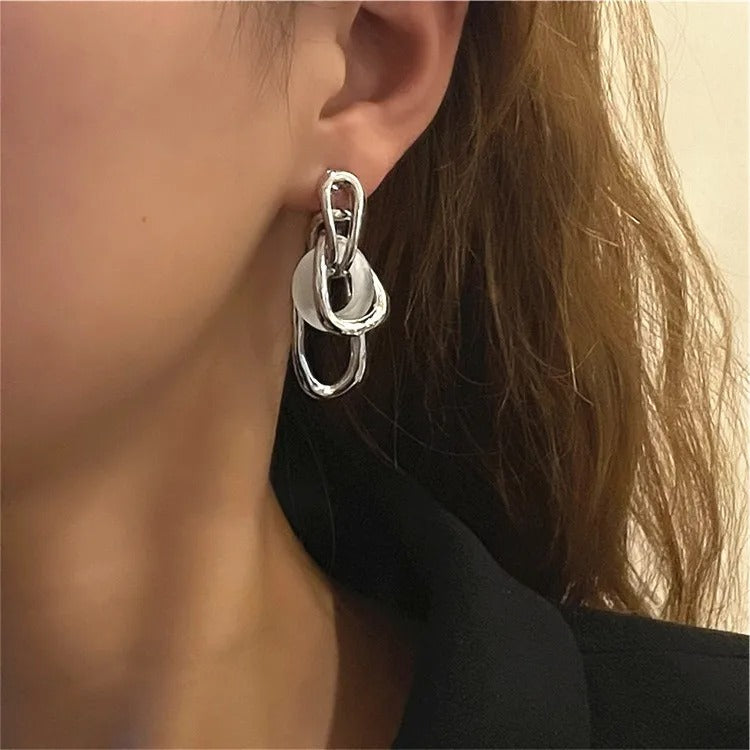 Punk Multilayer Opal Dangle Earrings Women Irregular Jewelry