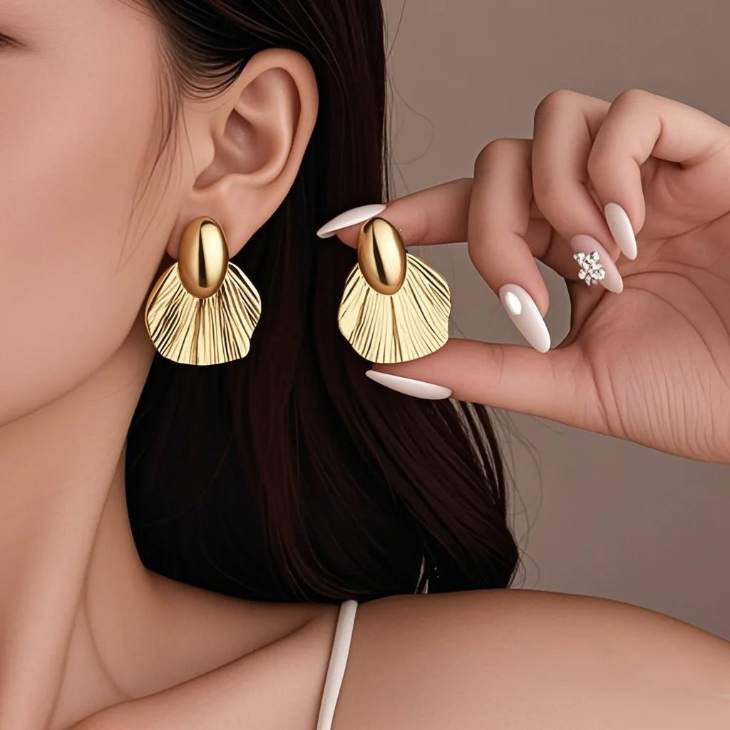 Irregular Leaf Flower Dangle Earrings Women Geometric Jewelry