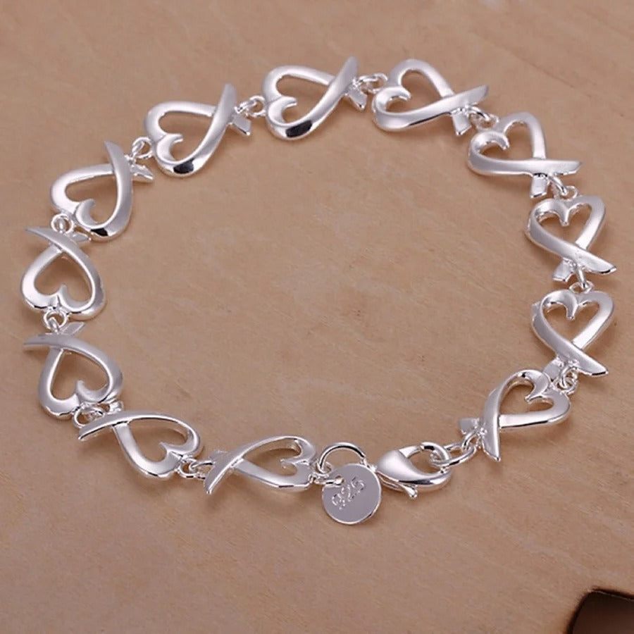 Silver Bracelets for Women Cute Noble Wedding Lady Fashion Jewelry