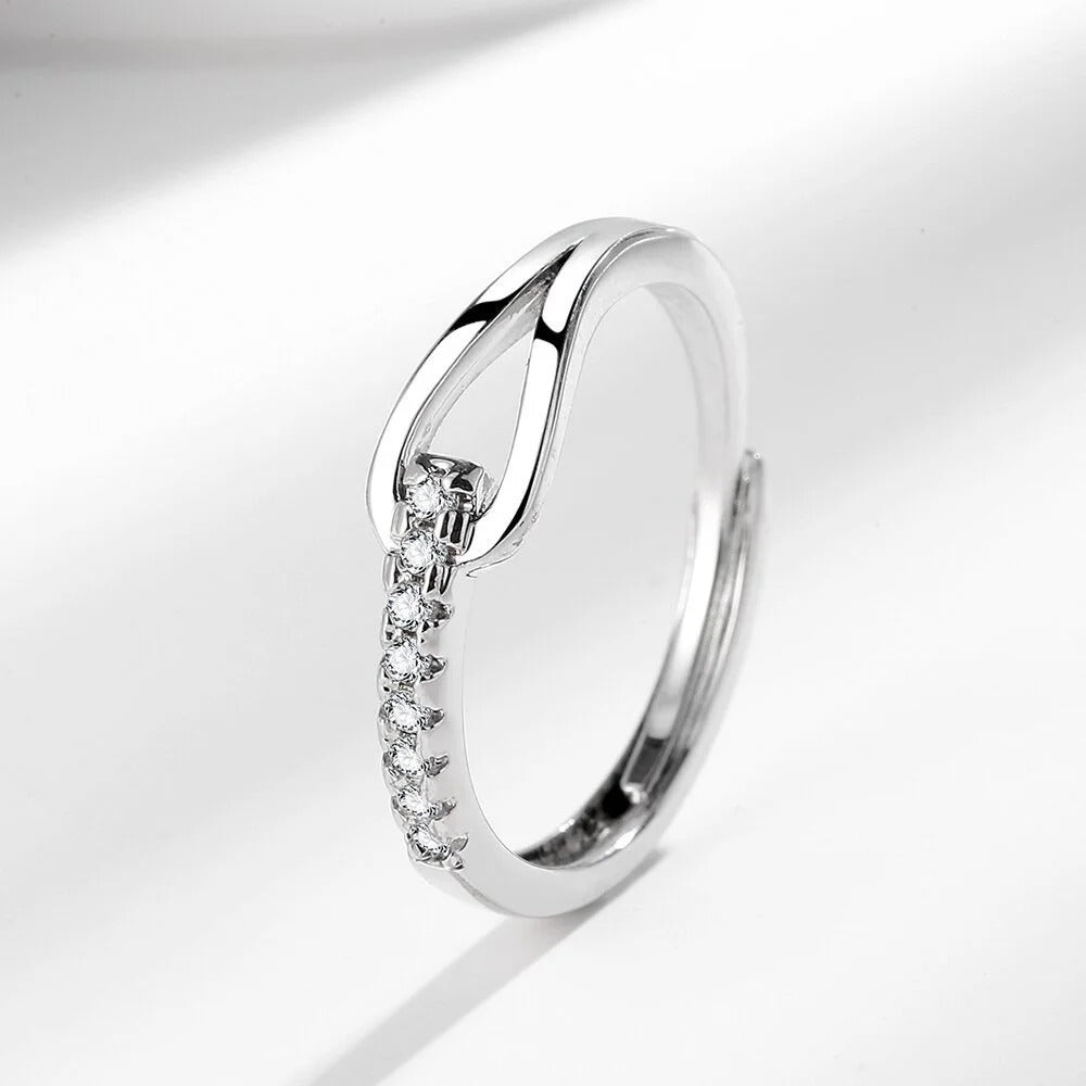 Elegant Shaped Zircon Personalized Ring High Quality 925 Sterling Silver Jewelry for Women
