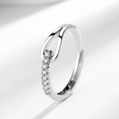 Elegant Shaped Zircon Personalized Ring High Quality 925 Sterling Silver Jewelry for Women