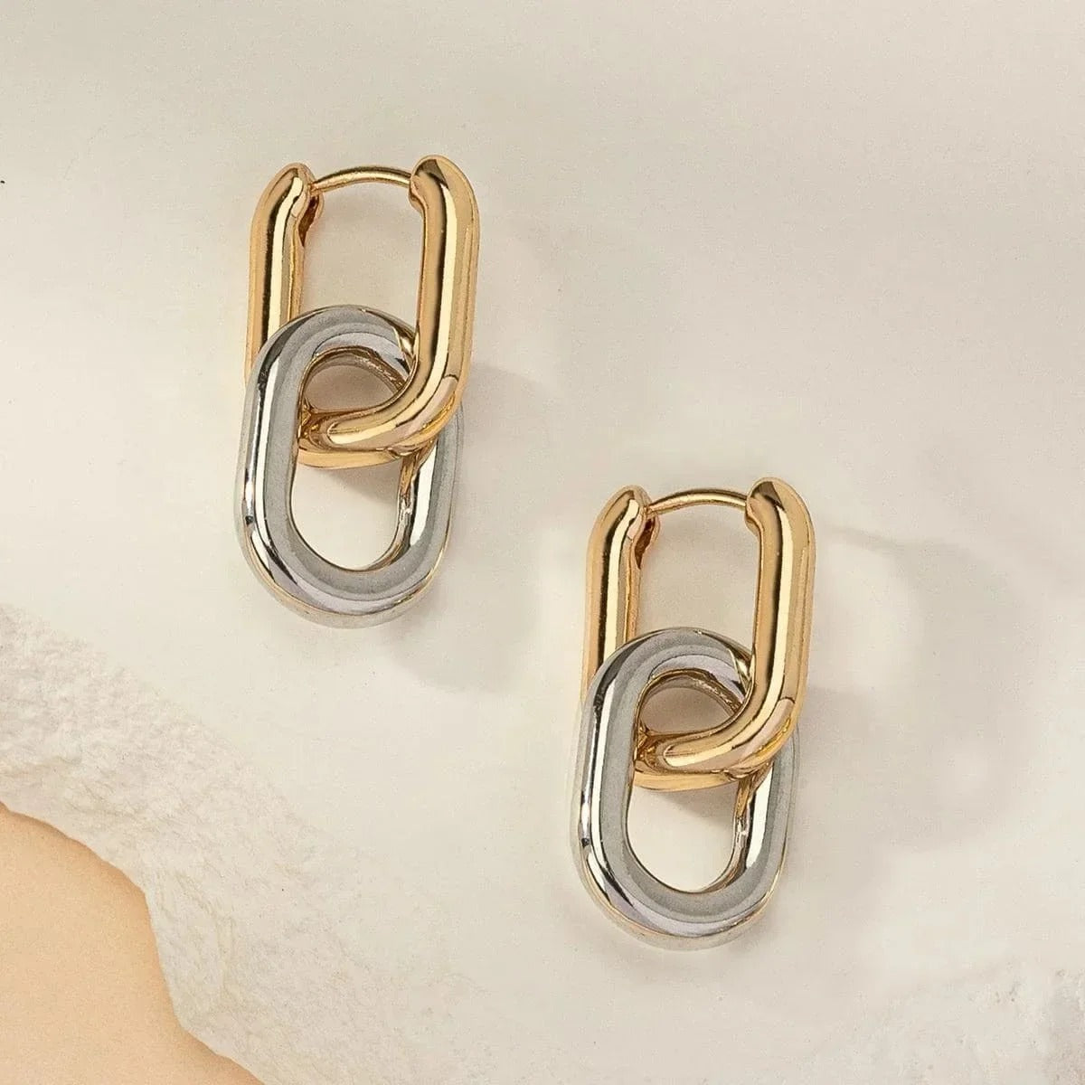 Gold Geometric Square Hoop Earrings Women Stainless Steel Fashion