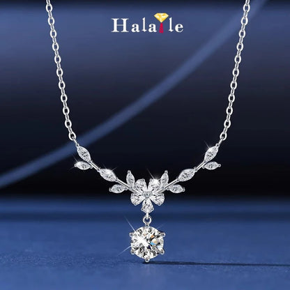 D Color Moissanite Cassia Twig Necklace S925 Silver Women