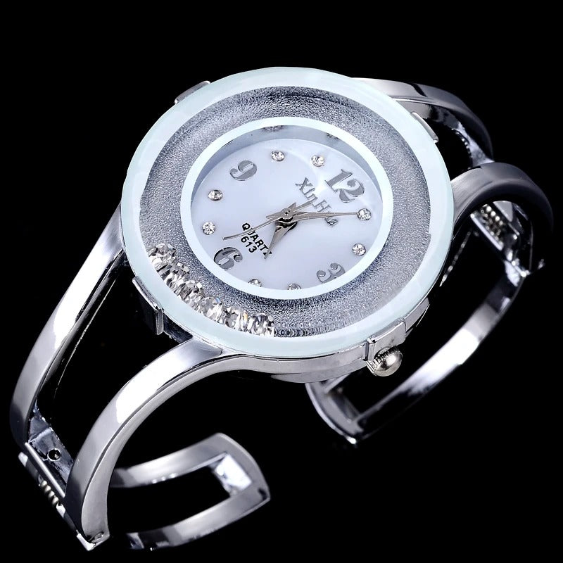 Women’s Bracelet Quartz Watch Crystal Stainless Steel Bangle