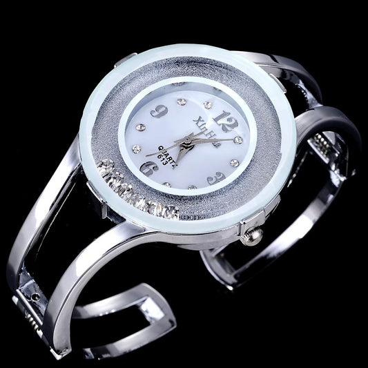 Women Watches Bracelet Quartz Fashion Bangle Watch Womens Crystal Stainless Steel Wristwatch