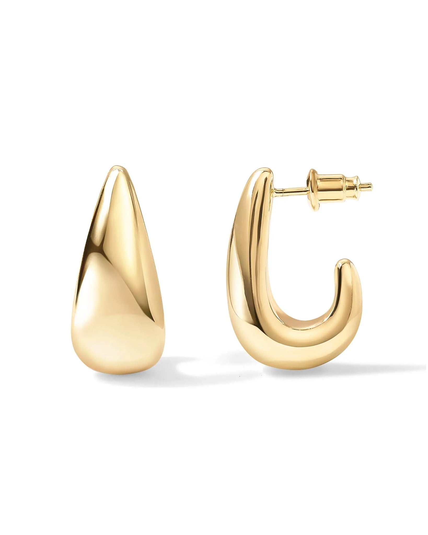 Women Classic Hoop Earrings  Gold Plated Sterling Silver Post Statement  Earrings High Qality Fashion Jewelry