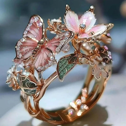 Butterfly Ring Fashion Crafts Non-fading Vintage Rings Gift Open Ring High Quality Finger Decorations Jewelry Accessories