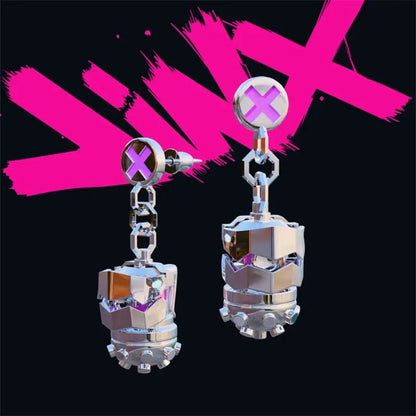 League of Legends Jinx Stud Earrings Women Anime Harajuku Jewelry