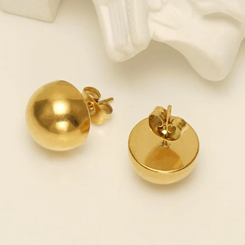 Cute & Elegant Gold Stainless Steel Stud Earrings for Women