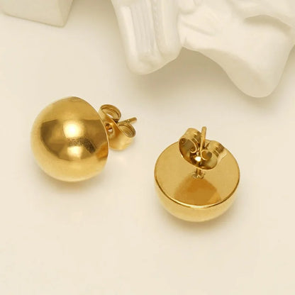 Cute & Elegant Gold Stainless Steel Stud Earrings for Women