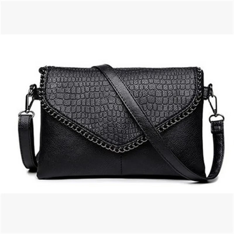 Women’s Black PU Leather Shoulder Messenger Crossbody Bag