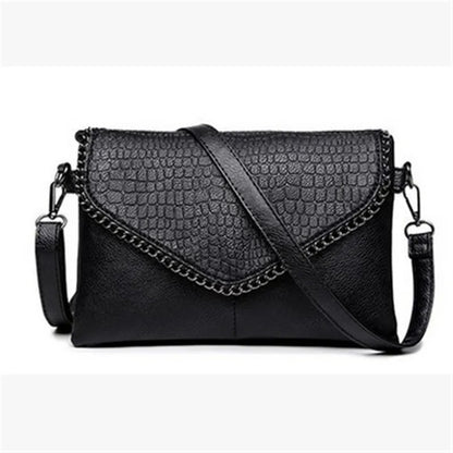 Women’s Black PU Leather Shoulder Messenger Crossbody Bag