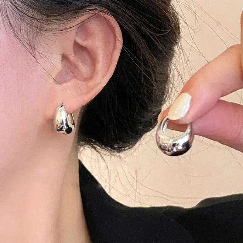 Silver Vintage Gold Round Earrings For Women Trendy Earring Jewelry Prevent Allergy Party Accessories Gift
