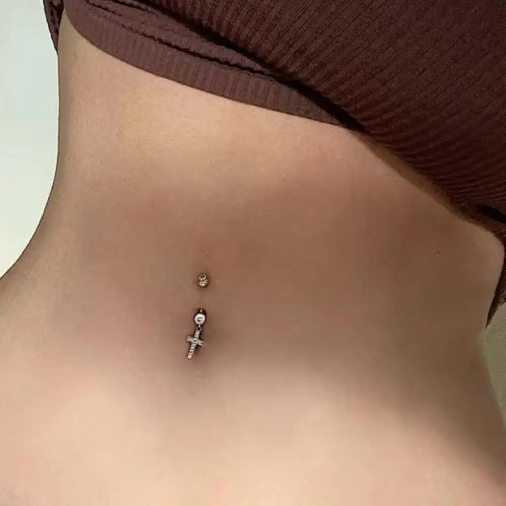 Crystal Steel Navel Piercing Rhinestone Belly Body Jewelry