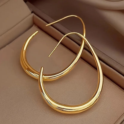 2PC Elegant Water Drop Earrings -18K Gold Plated Copper Jewelry, Suitable for Women