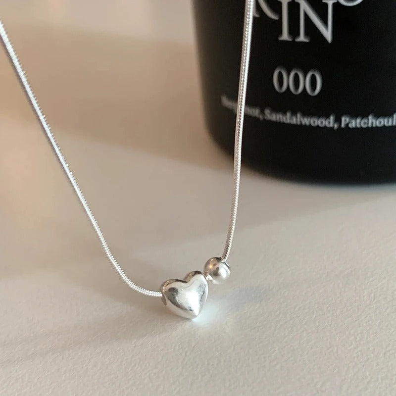 New 925 Sterling Silver Love Necklace Simple Personality Charm Woman Pendant Choker Birthday Gift for Friends Exquisite Jewelry