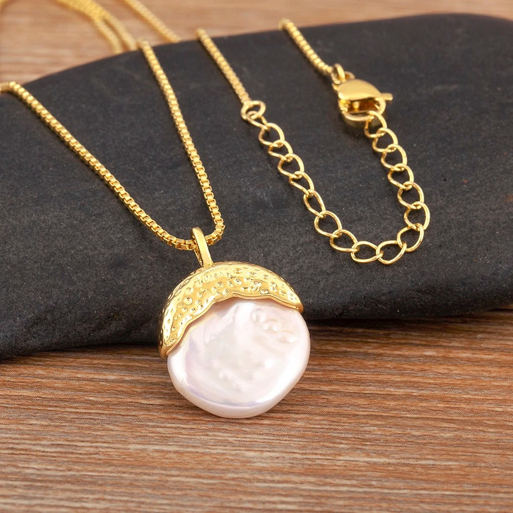 New Popular Fruit Shape Pearl Charm Pendant Necklace For Women Girls Daily Party Clavicle Chain Jewelry Accessories Gift