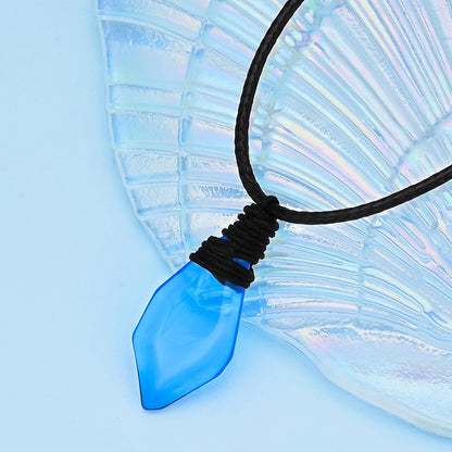 Mermaid Blue Crystal Necklace Just Add Water Energetic Pendant Jewelry Accessories for Women Unisex Birthday Gift