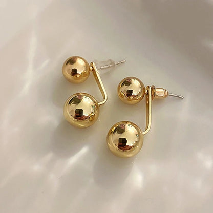 Women’s Metal Ball Drop Earrings Gothic Simple Fashion Accessories