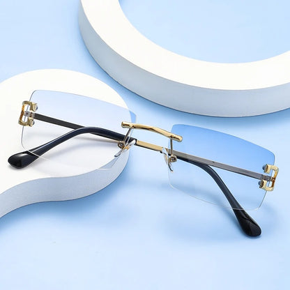 Square Rimless Fashion Sunglasses for Women