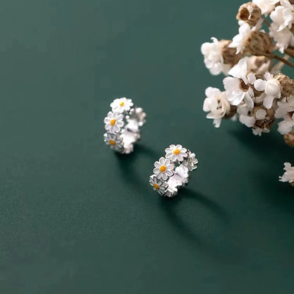 925 Sterling Silver Daisy Earrings Fashion Jewelry for Women