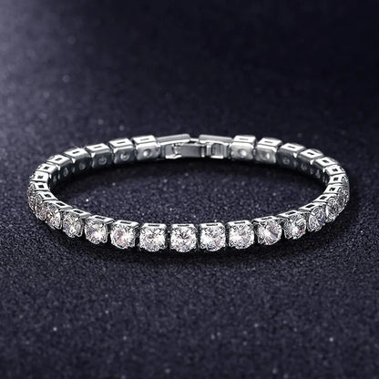 Luxury Hip hop Iced Out Cubic Zirconia Crystal Tennis Bracelets For Women Men Gold Color Silver Color Bracelet Chain Jewelry