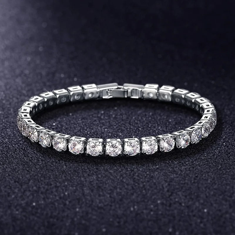 Luxury Hip hop Iced Out Cubic Zirconia Crystal Tennis Bracelets For Women Men Gold Color Silver Color Bracelet Chain Jewelry