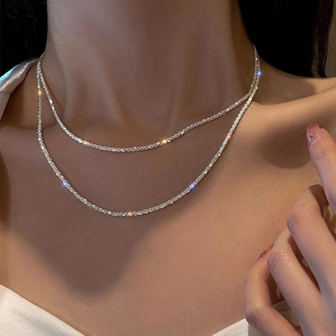 Women’s Silver Chain Necklace Party & Wedding Jewelry