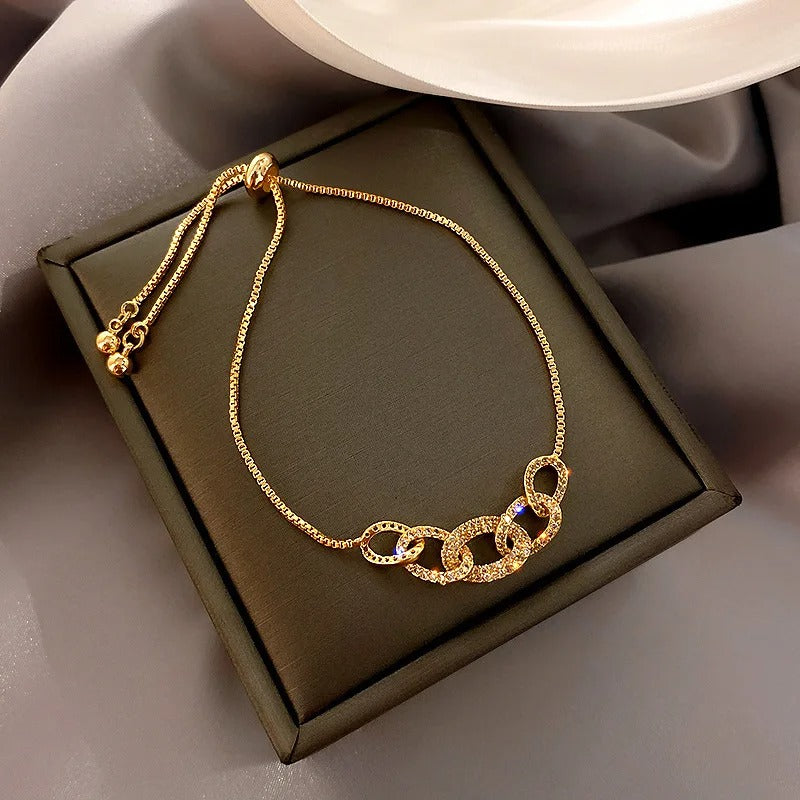Fashion Korean Women Geometric Circle Bracelet Party Jewelry Gift