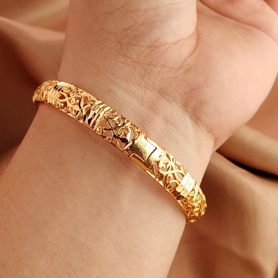 24K Gold Color bangles for women Wedding Jewelry, bracelets Wedding Jewelry