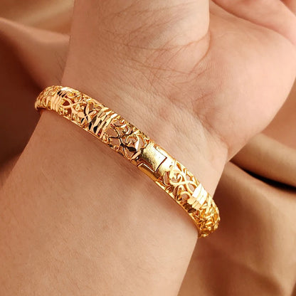 24K Gold Color bangles for women Wedding Jewelry, bracelets Wedding Jewelry
