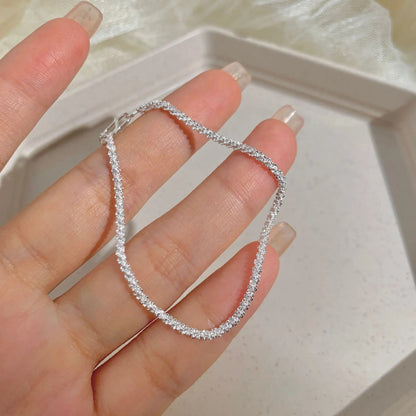 Women’s Silver Sparkling Bracelet Adjustable Bangle Jewelry Gift