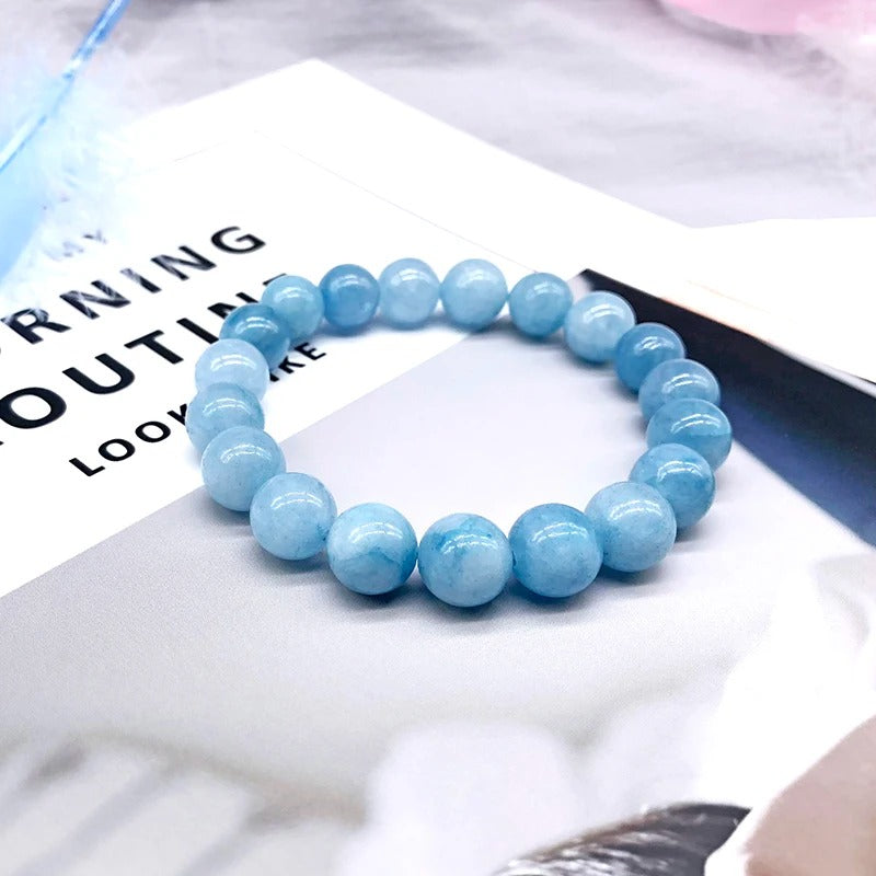 Natural Bracelet Single Crystal Elastic Romantic Crystal Yoga Blue Bracelet Woman Jewelry Beads