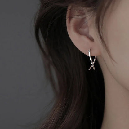 Women’s Geometry Earrings 925 Silver Korean Style Fashion Jewelry