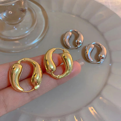 LATS Romantic French Light Luxury Hoop Earrings Women Fashion Jewelry