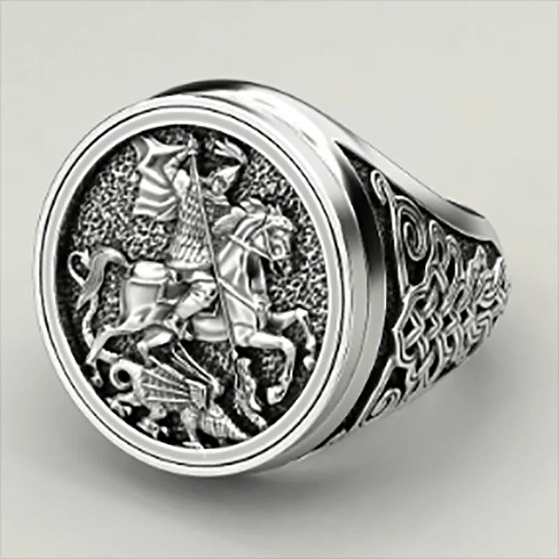 Unique Men’s Knight Horse Dragon Ring Party Jewelry Size 6-13