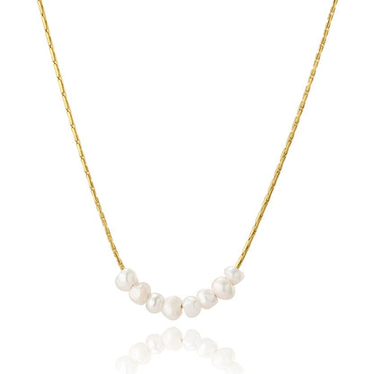 WILD & FREE Minimalism Pearls Pendant Necklace for Women Charm Simple High Quality Stainless Steel Jewelry