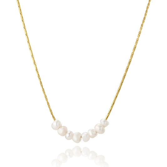 WILD & FREE Minimalism Pearls Pendant Necklace for Women Charm Simple High Quality Stainless Steel Jewelry